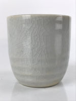 Japanese Ceramic Sake Cup Vtg Tsubomi Ochoko Guinomi Simple Plain Gray G179