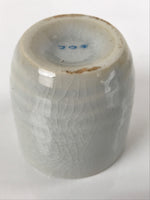Japanese Ceramic Sake Cup Vtg Tsubomi Ochoko Guinomi Simple Plain Gray G179