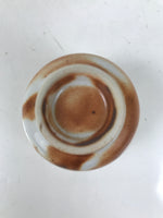 Japanese Ceramic Sake Cup Vtg Tsubomi Ochoko Red Shino Ware Brown White G291