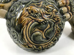 Japanese Ceramic Shishi Foo Lion Dog Statue Vtg Shisa Komainu Okimono Brown ST53
