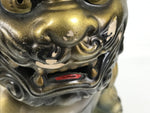 Japanese Ceramic Shishi Foo Lion Dog Statue Vtg Shisa Komainu Okimono Brown ST55