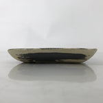 Japanese Ceramic Small Plate Kozara Vtg Sara Square Pottery Black Beige Y232
