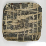 Japanese Ceramic Small Plate Kozara Vtg Sara Square Pottery Black Beige Y236