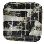 Japanese Ceramic Small Plate Kozara Vtg Sara Square Pottery Black Gray Y241