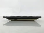 Japanese Ceramic Small Plate Kozara Vtg Sara Square Pottery Black Leaves Y436