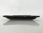 Japanese Ceramic Small Plate Kozara Vtg Sara Square Pottery Black Leaves Y436