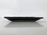 Japanese Ceramic Small Plate Kozara Vtg Sara Square Pottery Black Leaves Y437