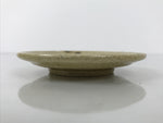 Japanese Ceramic Small Plate Mamezara Side Dish Vtg Beige Green Plants Y464