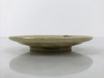 Japanese Ceramic Small Plate Mamezara Side Dish Vtg Beige Green Plants Y467