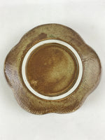 Japanese Ceramic Snack Bowl Kashiki Vtg Pottery Yakimono Cherry Blossom Brown PY