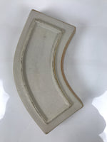 Japanese Ceramic Suiban Flower Vase Pottery Ikebana Accessory Curved Brown Y531