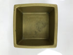 Japanese Ceramic Suiban Flower Vase Pottery Ikebana Accessory Gold Square Y533