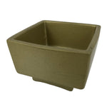 Japanese Ceramic Suiban Flower Vase Pottery Ikebana Accessory Gold Square Y533