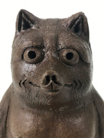 Japanese Ceramic Tanuki Raccoon Dog Statue Vtg Pottery Good Luck Okimono ST86