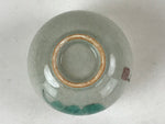 Japanese Ceramic Teacup Vtg Iris Flower Crackle Glaze White Yunomi Sencha TC407