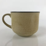 Japanese Ceramic Teacup Vtg Small Mug Sencha Yunomi Matte Yellow Beige TC429