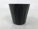 Japanese Ceramic Yunomi Teacup Simple Pottery Vtg Black Sencha Yakimono TC584