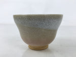 Japanese Ceramic Yunomi Teacup Vtg Hagi Ware Pottery Gray Yakimono Sencha TC600