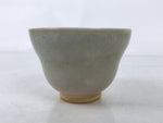Japanese Ceramic Yunomi Teacup Vtg Hagi Ware Pottery Gray Yakimono Sencha TC601