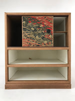 Japanese Chiyogami Paper Sewing Box Vtg Haribako Tansu 4 Drawers Flowers T360