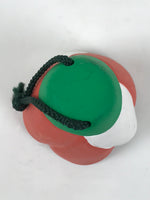 Japanese Clay Bell Dorei Camellia Flower Vtg Tsuchi-Suzu Nara Red White DR644