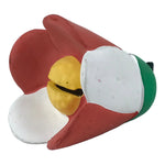 Japanese Clay Bell Dorei Camellia Flower Vtg Tsuchi-Suzu Nara Red White DR644