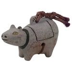 Japanese Clay Bell Dorei Hariko Cow Vtg Tsuchi-Suzu Zodiac Animal Ushi DR619