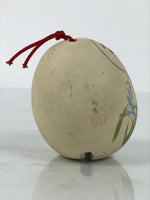 Japanese Clay Bell Dorei Hime Daruma Vtg Tsuchi-Suzu Flower Kimono Beige DR633