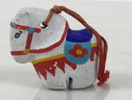 Japanese Clay Bell Dorei Horse Vtg Tsuchi-Suzu Zodiac Animal Uma White DR627