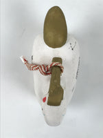 Japanese Clay Bell Dorei Horse Vtg Tsuchi-Suzu Zodiac Animal Uma White DR641