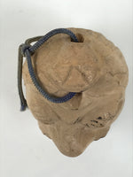 Japanese Clay Bell Dorei Kashira Head Vtg Tsuchi-Suzu Mt. Aso Daruma Beige DR631