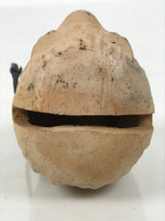 Japanese Clay Bell Dorei Kashira Head Vtg Tsuchi-Suzu Mt. Aso Daruma Beige DR631