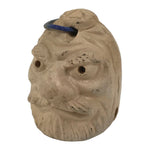 Japanese Clay Bell Dorei Kashira Head Vtg Tsuchi-Suzu Mt. Aso Daruma Beige DR631