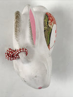 Japanese Clay Bell Dorei Rabbit Vtg Tsuchi-Suzu Zodiac Animal Usagi White DR647