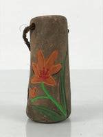 Japanese Clay Bell Dorei Tiger Lily Flower Vtg Tsuchi-Suzu Brown Orange DR632