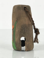 Japanese Clay Bell Dorei Tiger Lily Flower Vtg Tsuchi-Suzu Brown Orange DR632