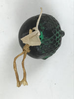 Japanese Clay Bell Dorei Vtg Tsuchi-Suzu Buddha Face Buddhist Black Green DR586
