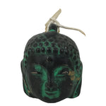 Japanese Clay Bell Dorei Vtg Tsuchi-Suzu Buddha Face Buddhist Black Green DR586