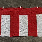 Japanese Decorative Curtain Kohakumaku Vtg Noren Red White Stripes Fabric MK44