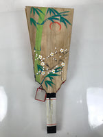Japanese Decorative Wooden Paddle Hagoita Vtg Geisha Kimono New Years Game JK866