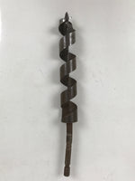 Japanese Drill Bit Woodworking Tool Vtg Carpentry Hole Screw Silver Brown T317
