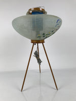 Japanese Electric Gifu Lantern 3 Legs Stand Vtg Obon Flowers Chrysanthemum LT97