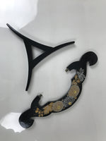 Japanese Electric Gifu Lantern 3 Legs Stand Vtg Obon Flowers Green Decor LT111