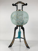 Japanese Electric Gifu Lantern 3 Legs Stand Vtg Obon Flowers Green Decor LT111
