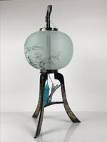 Japanese Electric Gifu Lantern 3 Legs Stand Vtg Obon Flowers Green Decor LT111