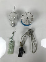 Japanese Electric Gifu Lantern 3 Legs Stand Vtg Obon Flowers Pierced White LT96