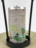 Japanese Electric Gifu Lantern 3 Legs Stand Vtg Obon Green Leaves Decor LT98