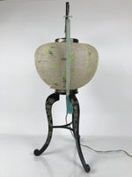 Japanese Electric Gifu Lantern 3 Legs Stand Vtg Obon Green Leaves Decor LT98