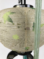 Japanese Electric Gifu Lantern 3 Legs Stand Vtg Obon Green Leaves Decor LT98