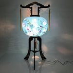 Japanese Electric Gifu Lantern 3 Legs Stand Vtg Obon Hibiscus Flowers Decor LT99